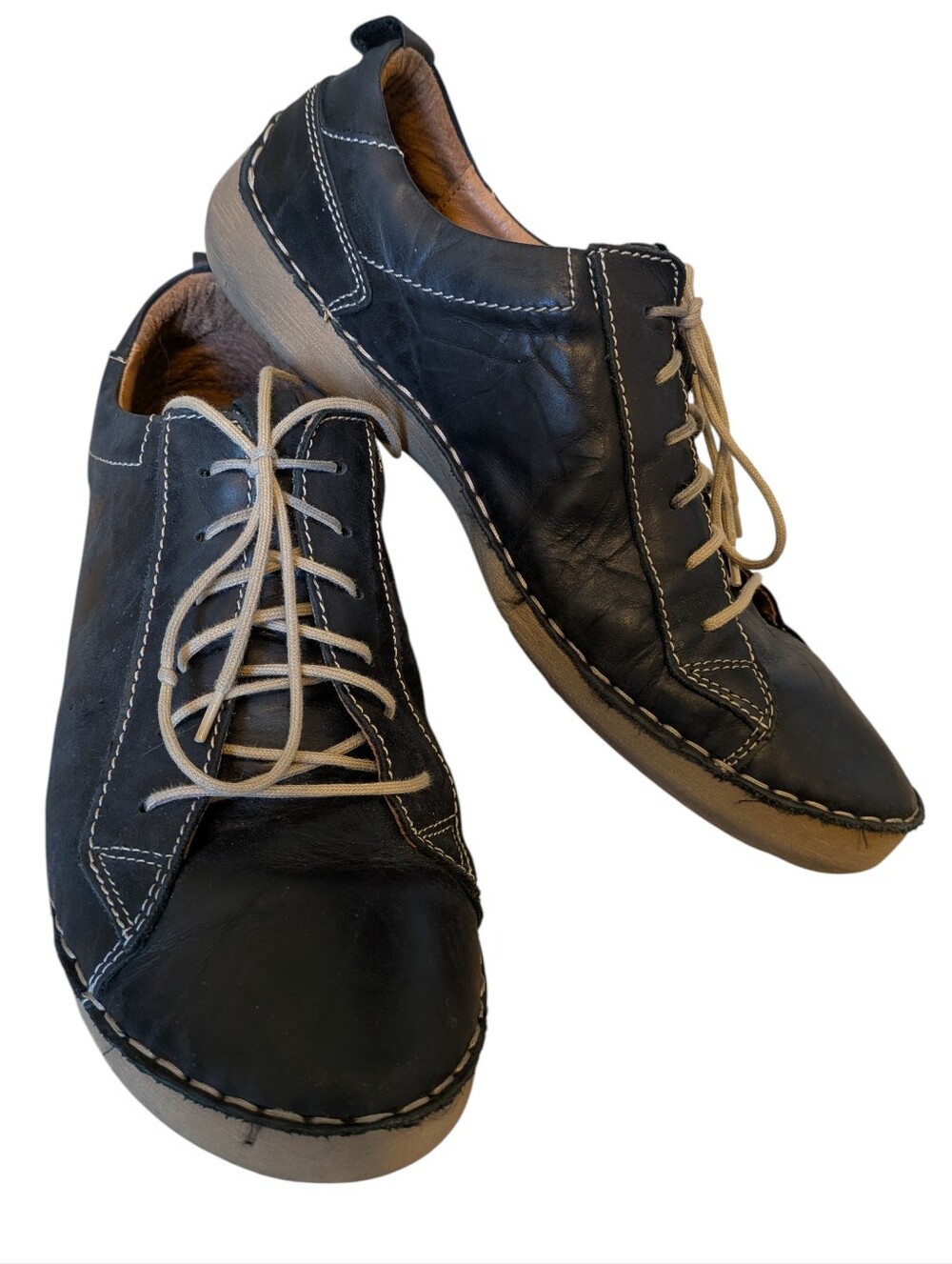 Black Genuine Leather Tennis Shoes